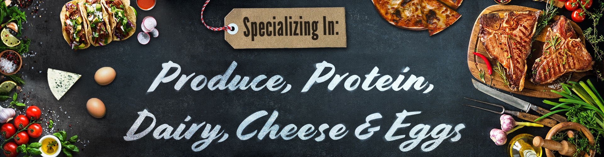 Produce, Protein, Dairy, Cheese & Eggs banner